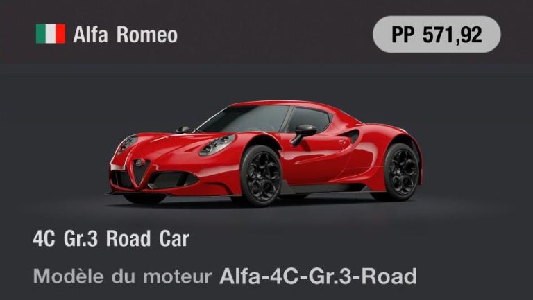 Alfa Romeo 4C Gr.3 Road Car - Simracing VR